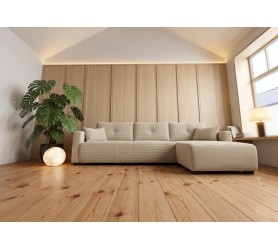 Sztruksowy Narożnik Rozkładany Moly 236x152 cm Carmen od kamameble