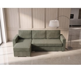Sztruksowy Narożnik Diego 235x140 cm zielony