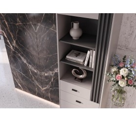 Regał Do Salonu Oliver 03 60x195x40 cm kaszmir allmo