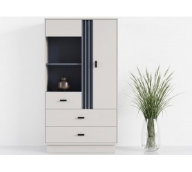Regał Do Salonu Oliver 04 80x145x40 cm kaszmir allmo