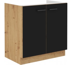 Szafka dolna pod zlew 80 cm MONTE 01 dąb artisan + czarny...