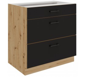 Szafka dolna z szufladami 80 cm MONTE 04 dąb artisan+ czarny...