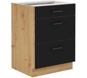 Szafka dolna z szufladami 60 cm MONTE 09 dąb artisan+ czarny...