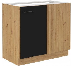 Szafka dolna narożna 90x90 cm MONTE 14 dąb artisan + czarny |...