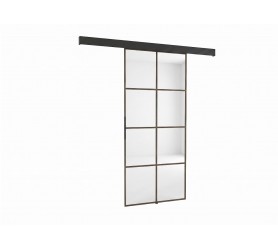 Drzwi Przesuwne Skandi Jesion Ciemny Z Lustrami Loki 66 76 86 96 106 cm