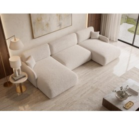 Narożnik Rozkładany Astrid U 357x175 cm kamameble boucle sofa