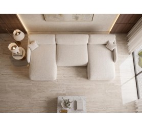 Narożnik Rozkładany Astrid U 357x175 cm kamameble boucle sofa