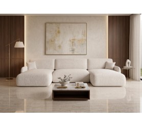 Narożnik Rozkładany Astrid U 357x175 cm kamameble boucle sofa