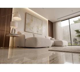 Narożnik Rozkładany Astrid U 357x175 cm kamameble boucle sofa