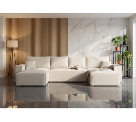 Narożnik Z Funkcją Spania Viggo 377x189 cm boucle sofa kamameble