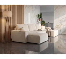 Narożnik Z Funkcją Spania Viggo 377x189 cm boucle sofa kamameble