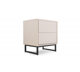Stolik Nocny 43x34 cm Szafka Industrialna Candelo - Beż Piaskowy