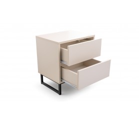 Stolik Nocny 43x34 cm Szafka Industrialna Candelo - Beż Piaskowy