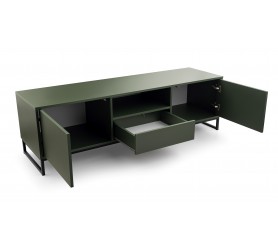 Komoda RTV 160 cm Candelo Z Szufladą - Szafka Loft - butelkowa zieleń