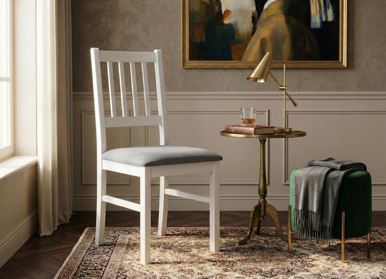 Solidne krzesła do jadalni białe Armano 4