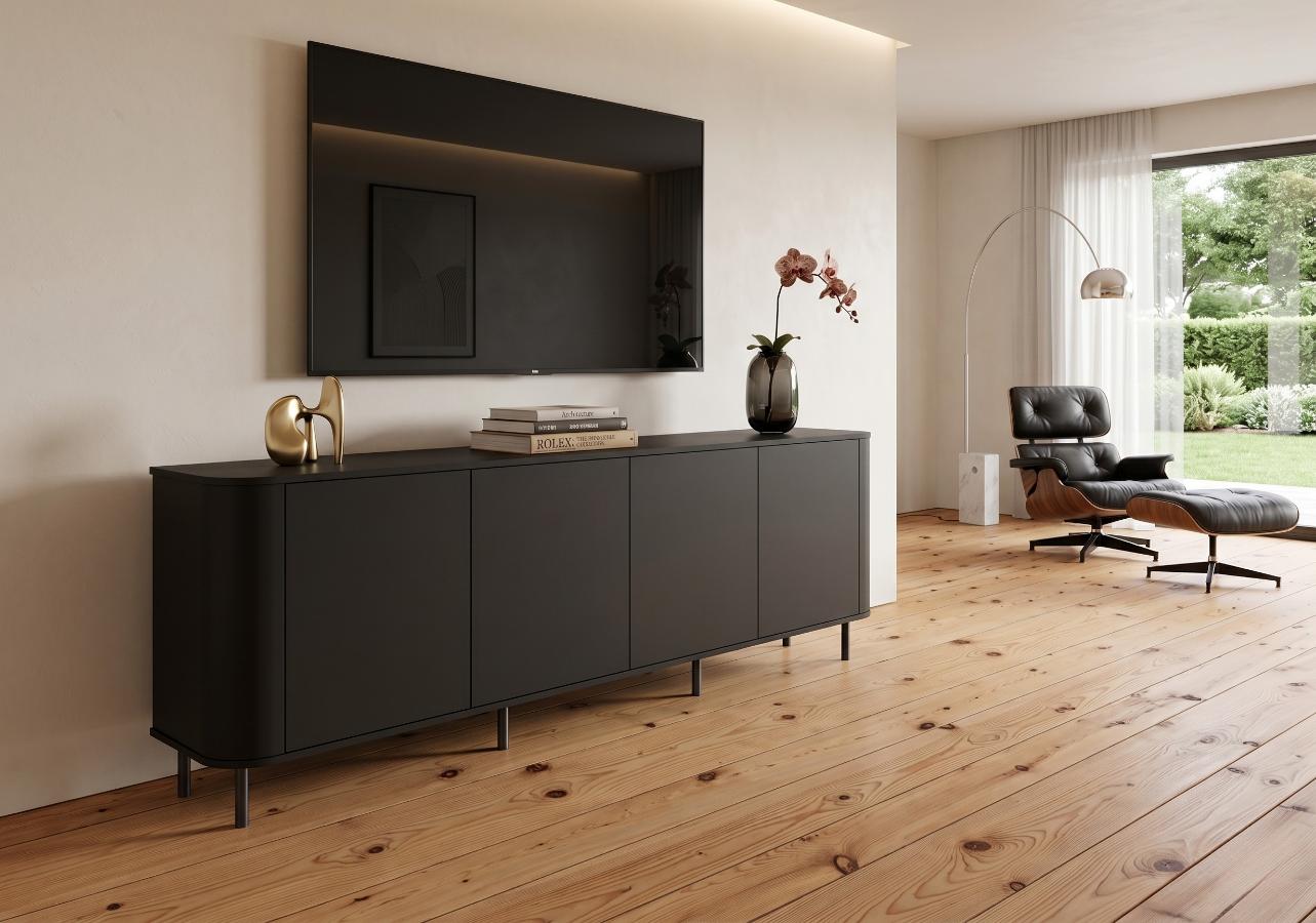 Komoda RTV Azilia Czarna 215 cm Azelio