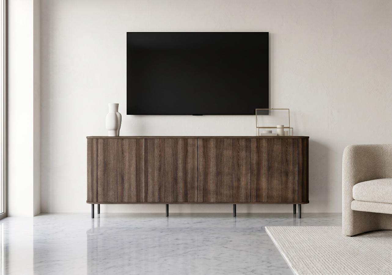 Komoda RTV Azilia Dąb Barock 215 cm 4-Drzwiowa Azelio