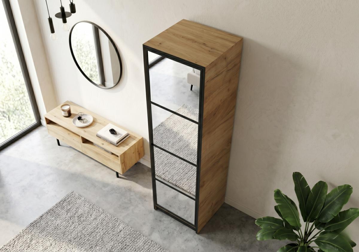 Szafa 1-Drzwiowa Z Lustrami 53 cm Edan Dąb Craft Złoty Edan tanio od kamameble.pl