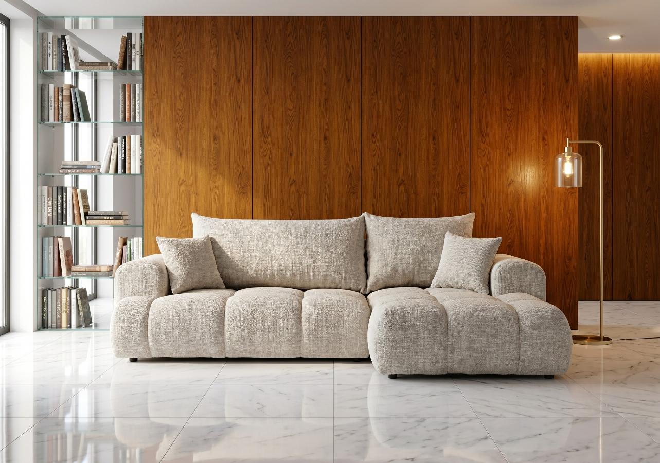 Narożnik Rozkładany Cremon 260x145 cm Greige Chmurka kamameble